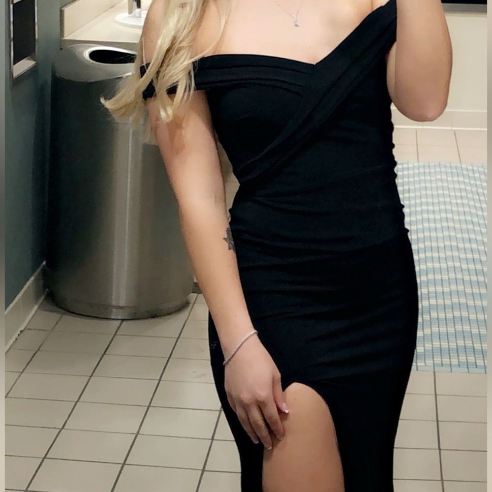 Black off shoulder dress